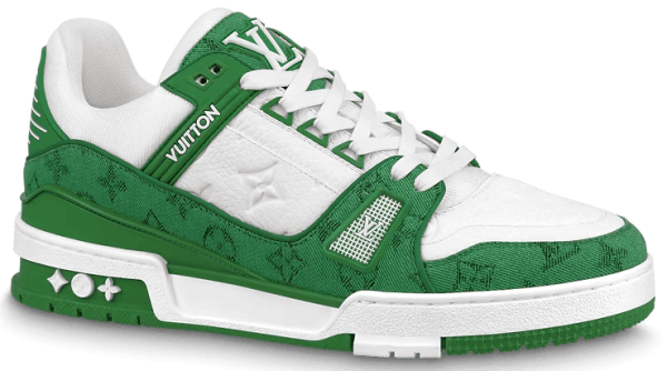 Кросівки Louis Vuitton LV Trainer Monogram Denim White / Green